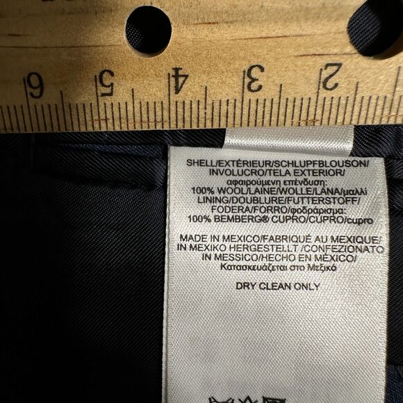 BROOKS BROTHERS Mens 46L Navy Wool Blazer Sport Coat 2 Button Single Vent Jacket - Picture 16 of 16